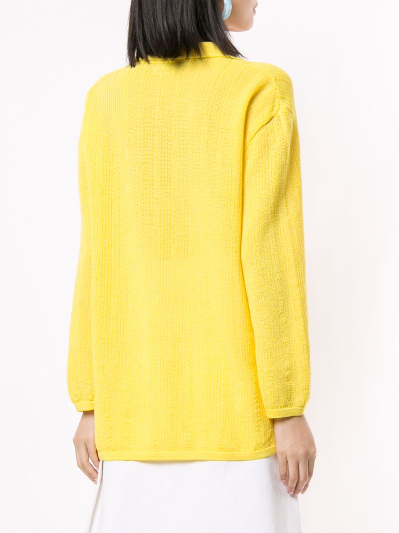 Shop Coohem Knitted Paper Yarn Top In Yellow