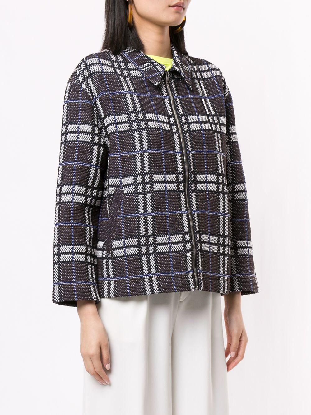 фото Coohem zipped tartan tweed jacket