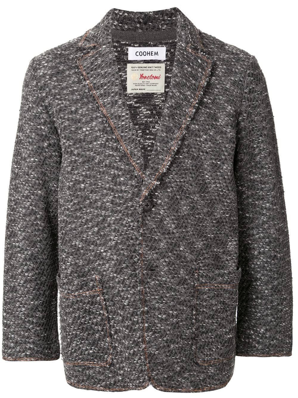 Coohem Denim Tweed Jacket In Grey