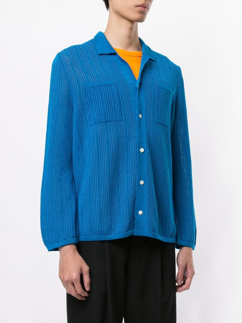 Shop Coohem Knitted Long Sleeve Shirt In Blue