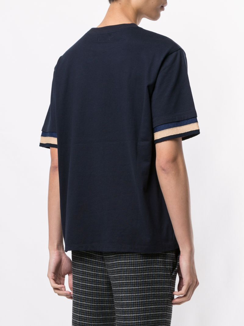 Shop Coohem Knit Detail T-shirt In Blue