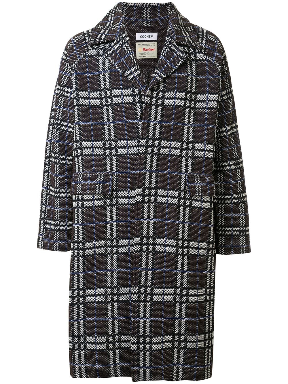 Coohem Country Tartan Tweed Coat In Brown