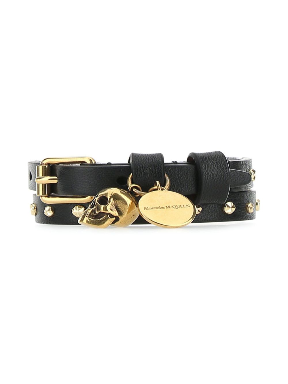 Alexander McQueen Wikkelarmband met studs - Zwart