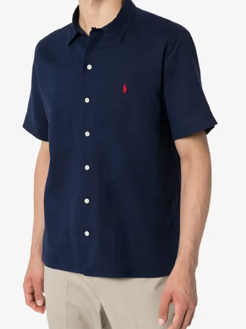 navy short sleeve ralph lauren shirt
