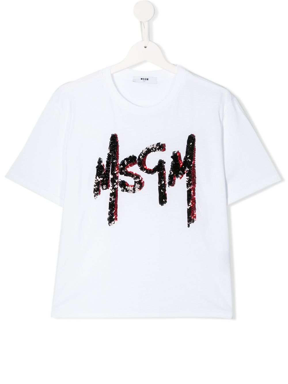 фото Msgm kids teen embellished logo t-shirt