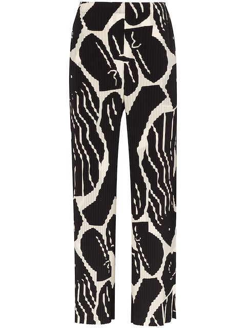 Issey Miyake graphic-print plisse trousers