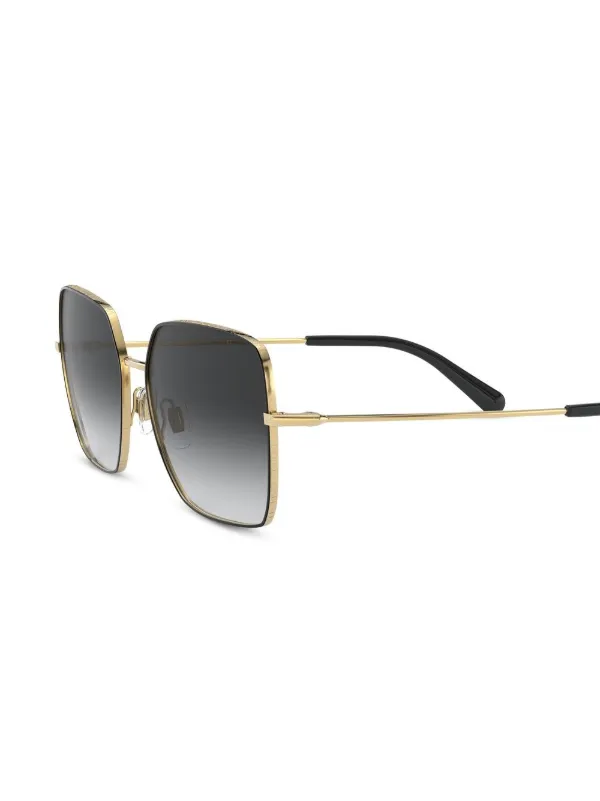 Dolce & Gabbana Eyewear Logo Frame Sunglasses | Black | FARFETCH display picture 2