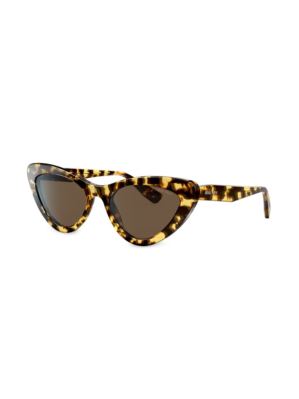 Shop Miu Miu Tortoiseshell Cat-eye Frame Sunglasses In Brown