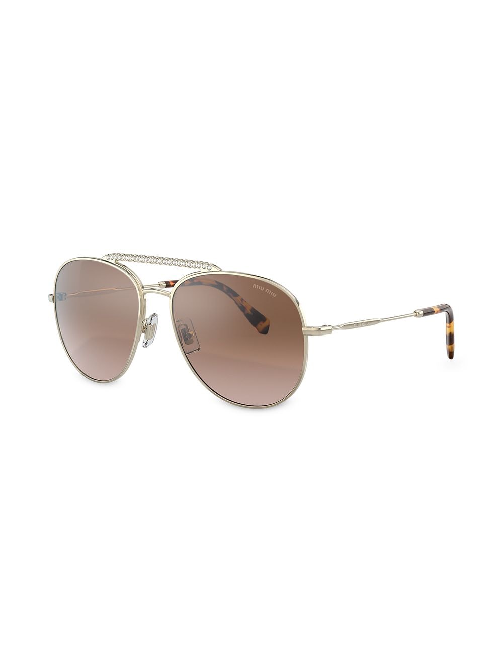 Miu Miu Eyewear Embellished Aviator Sunglasses - Farfetch