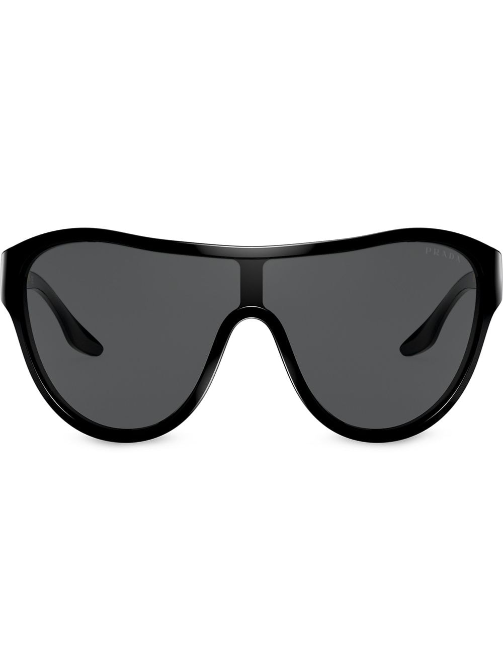 prada eyewear lunettes de soleil à effet masque - noir