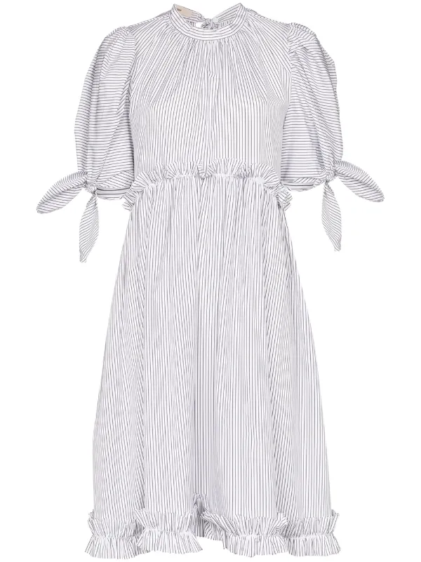 pinstripe midi dress