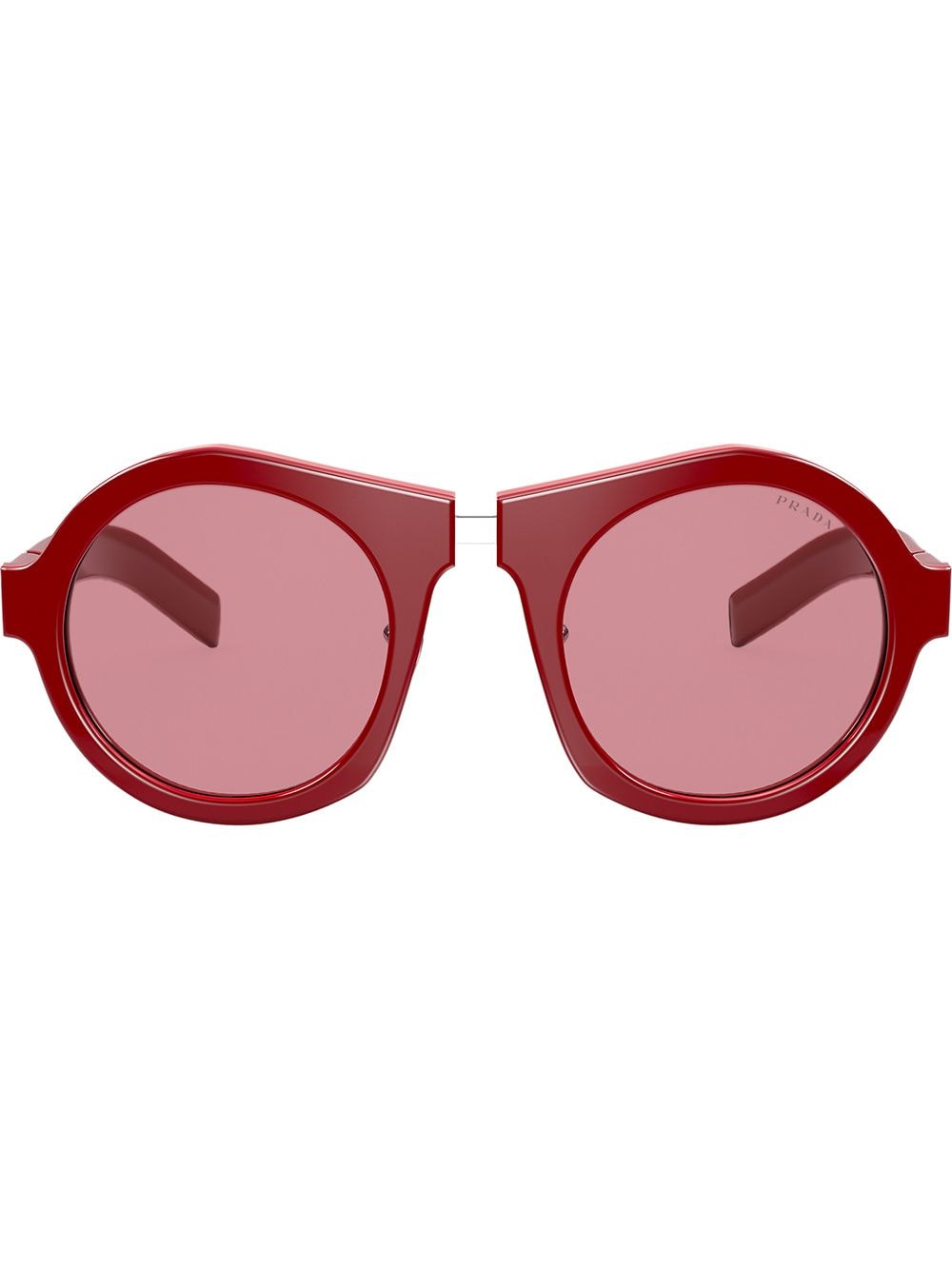 Prada Oversized Round Frame Sunglasses In Red