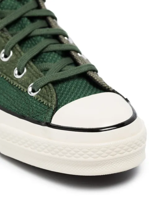 green patchwork converse