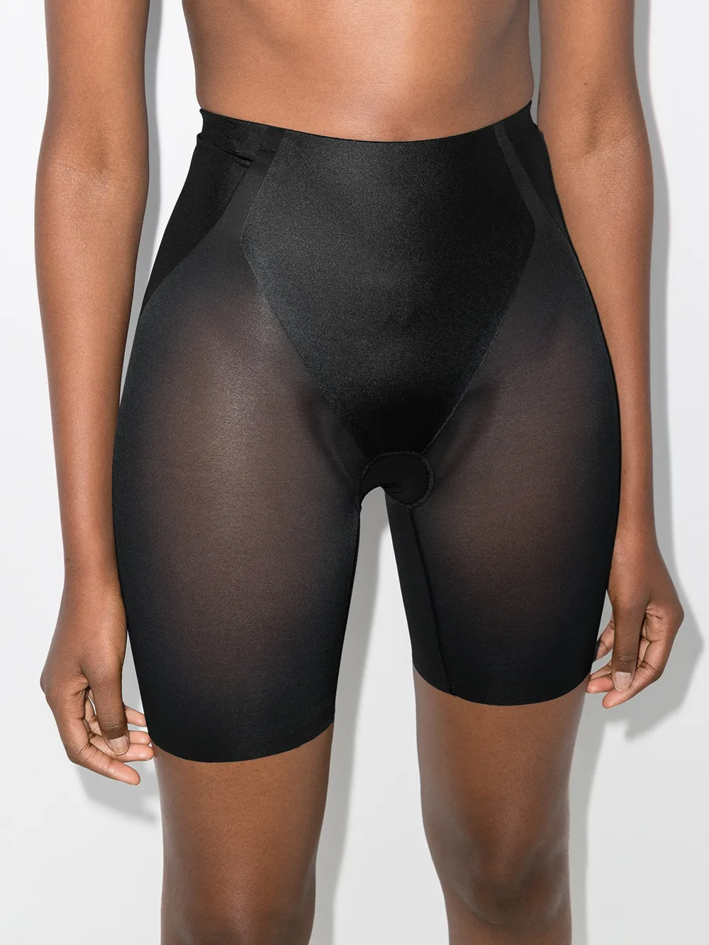 spanx haute contour mid-thigh shorts - black