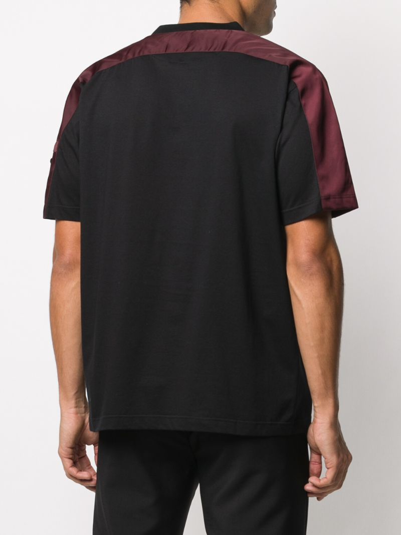 Shop Prada Contrast-panel T-shirt In Black