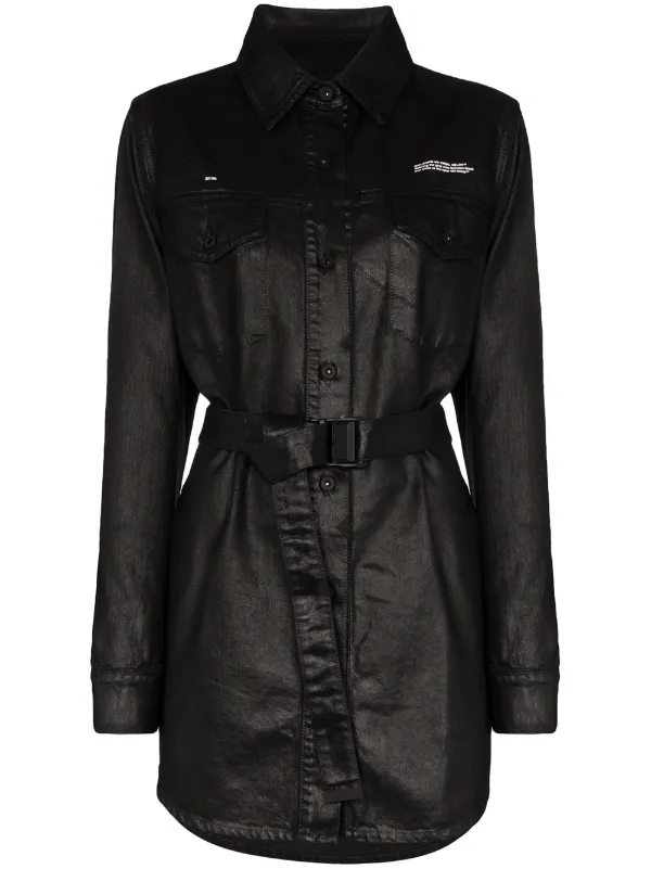 white belted shirt dress