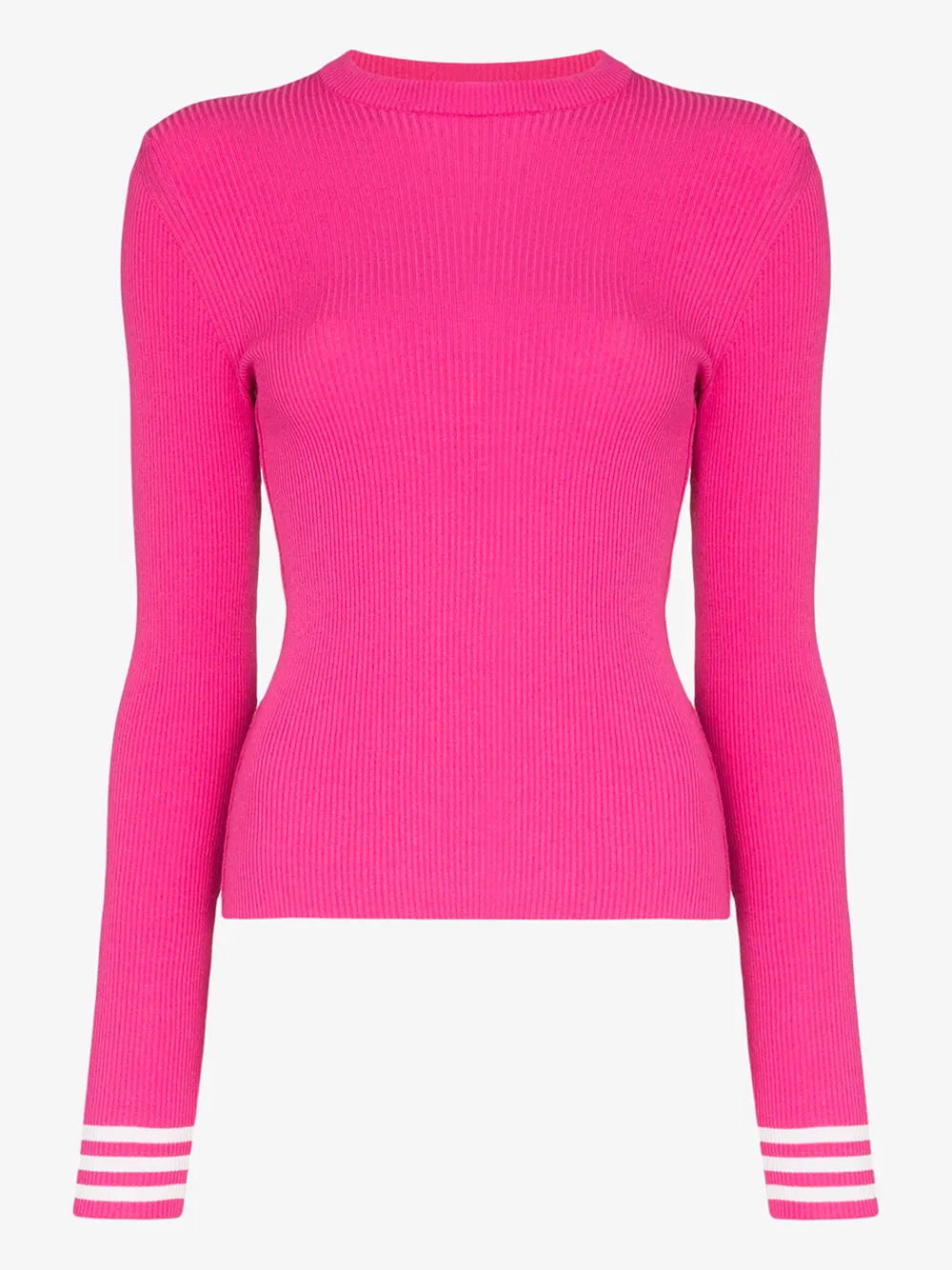 Off-white Gerippter Strickpullover In Pink