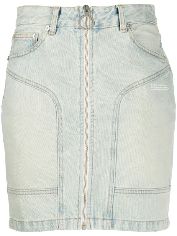 denim mini skirt zipper