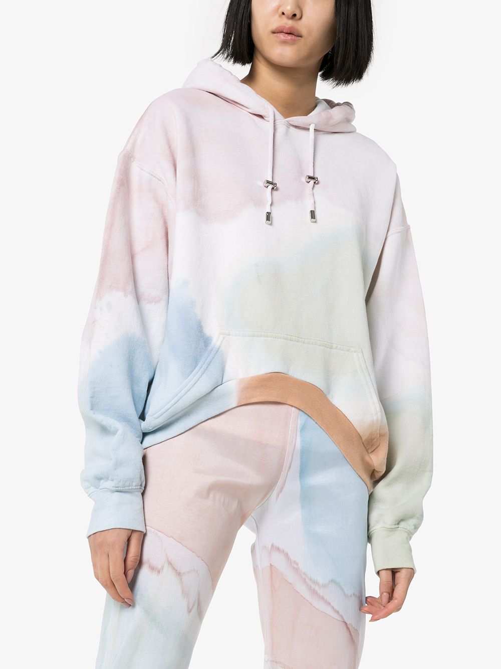 фото Collina strada watercolour round hem hoodie