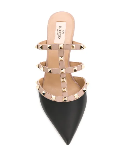 Shop Valentino Garavani Rockstud leather mules with Express Delivery ...