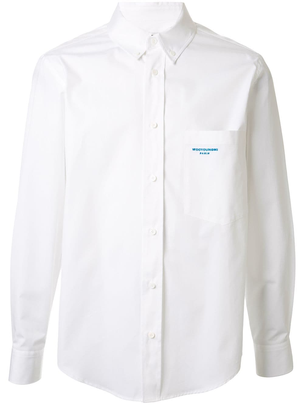 Shop Wooyoungmi Button-down Collar Shirt In White