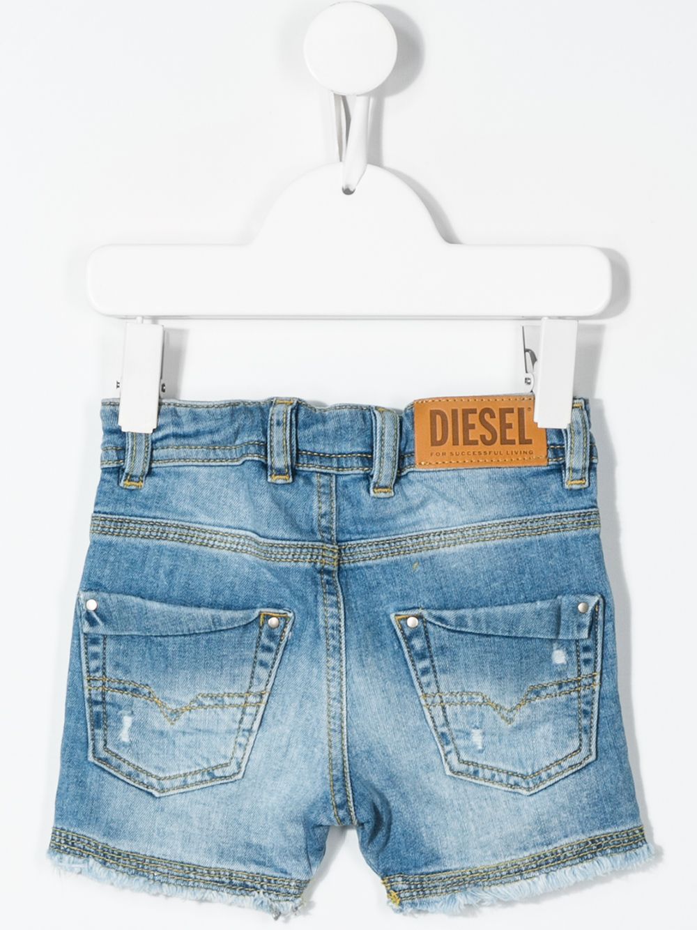 фото Diesel kids джинсовые шорты с эффектом потертости