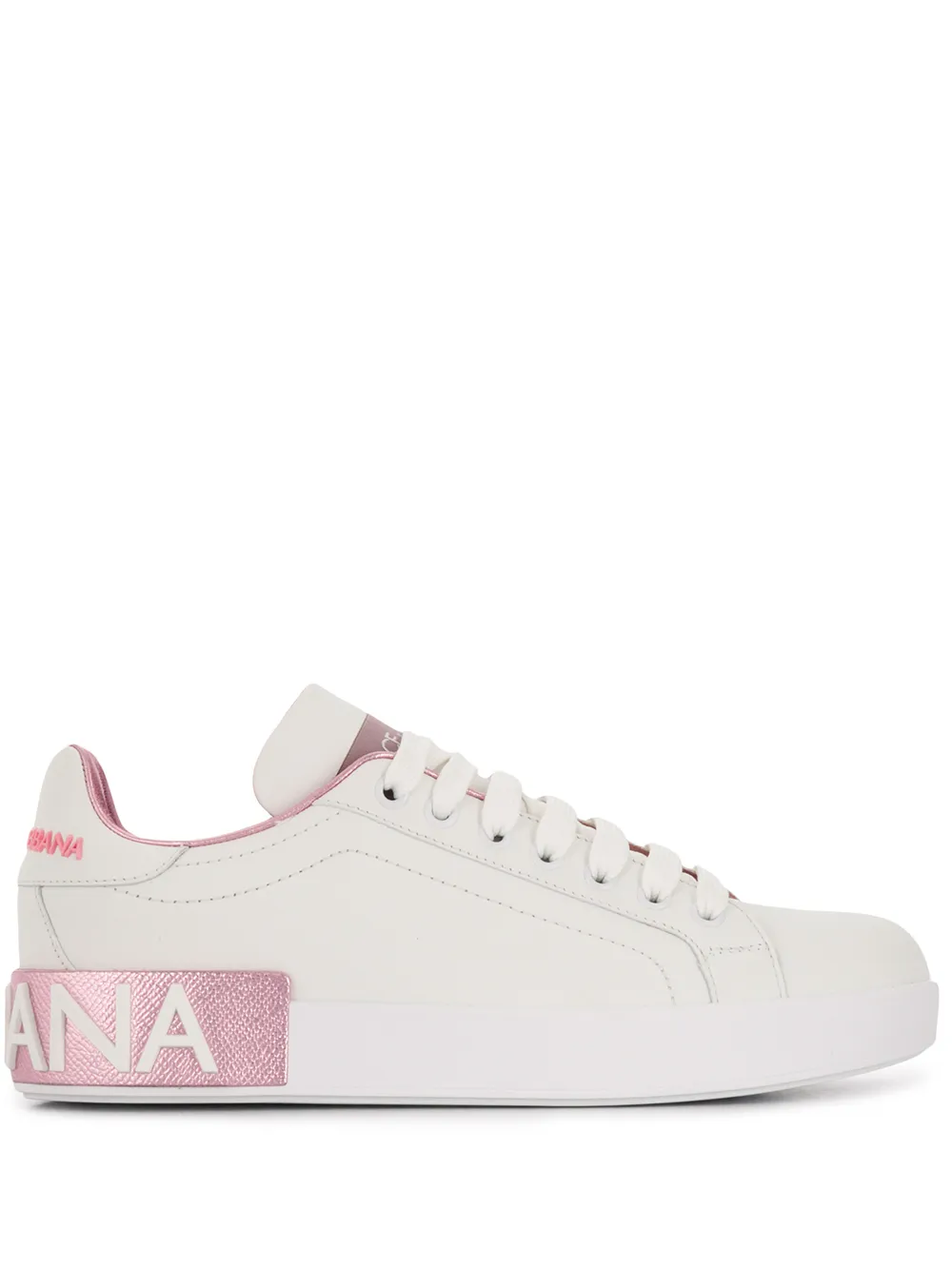 dolce and gabbana pink and white sneakers