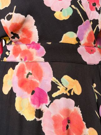 wrap front floral print dress展示图