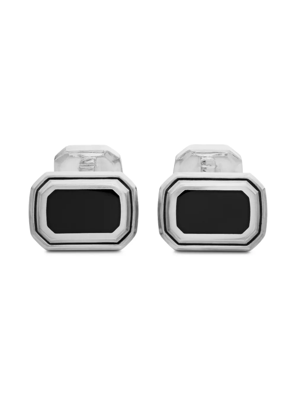 David Yurman Deco オニキス カフスボタン 17mm スターリングシルバー - シルバートーン David Yurman Deco オニキス カフスボタン 17mm スターリングシルバー - シルバートーン