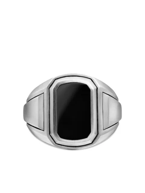 David Yurman sterling silver Deco onyx signet ring (18.8mm)