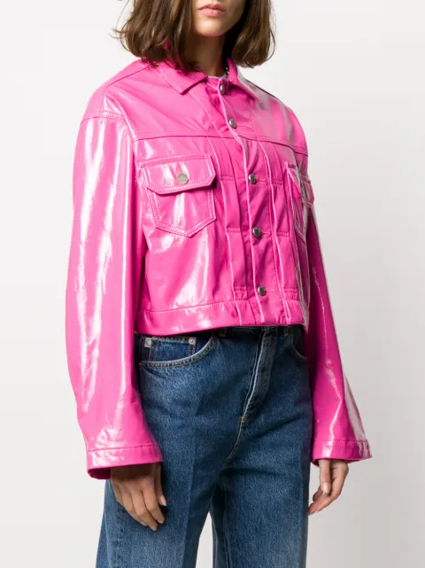 fuschia pink cropped jacket