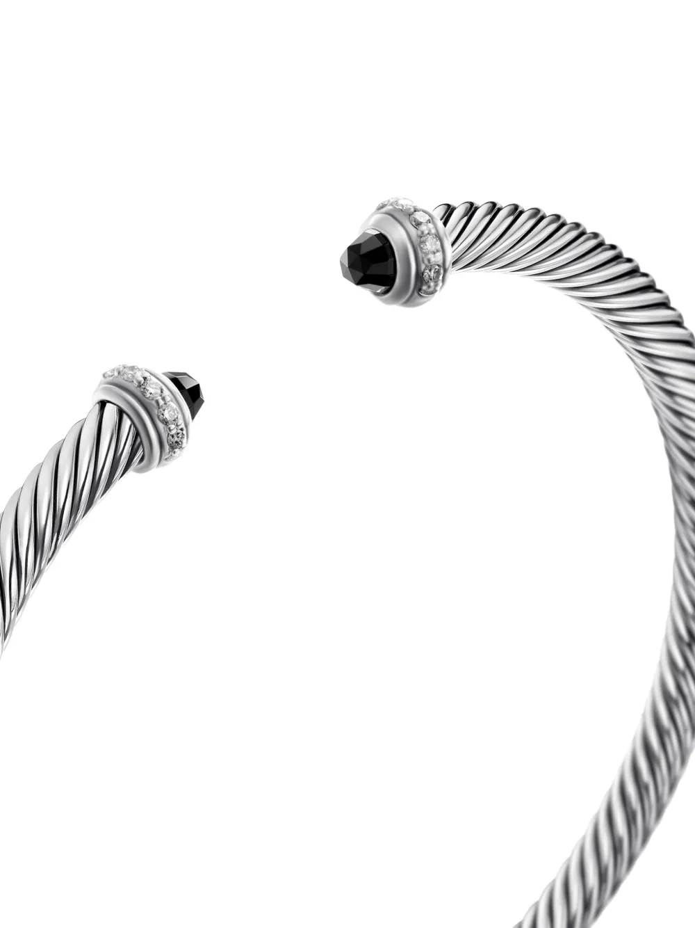 Sterling Silver Classic Cable Diamond Bracelet (4mm)