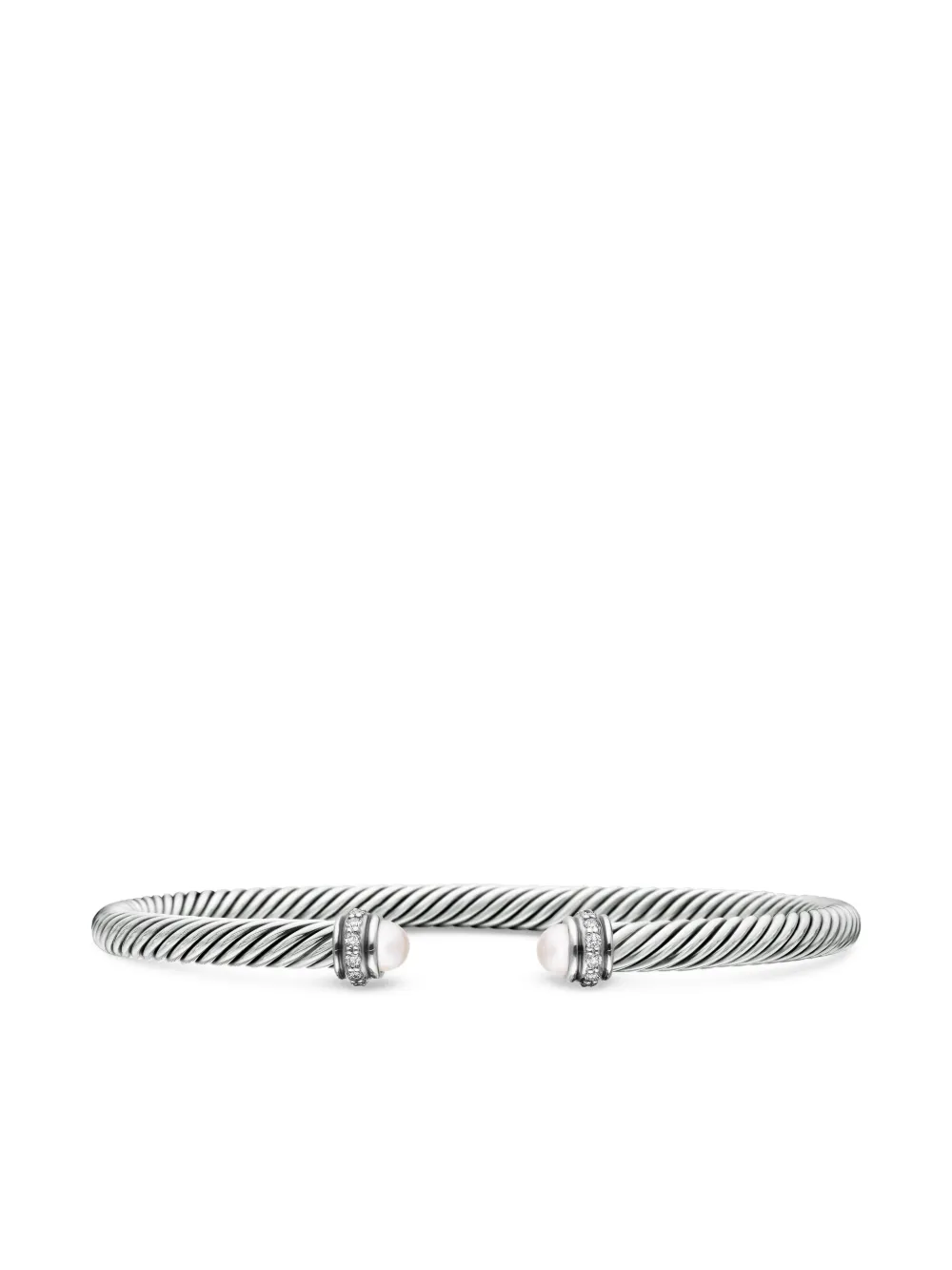 David Yurman sterling silver Classic Cable diamond bracelet (4mm) | Silver | Image 1