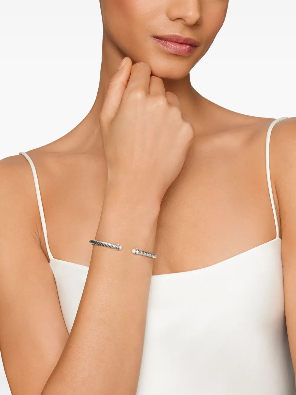 David Yurman sterling silver Classic Cable diamond bracelet (4mm) | Image 2