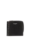 Saint Laurent matte crocodile embossed zip-around wallet - Black