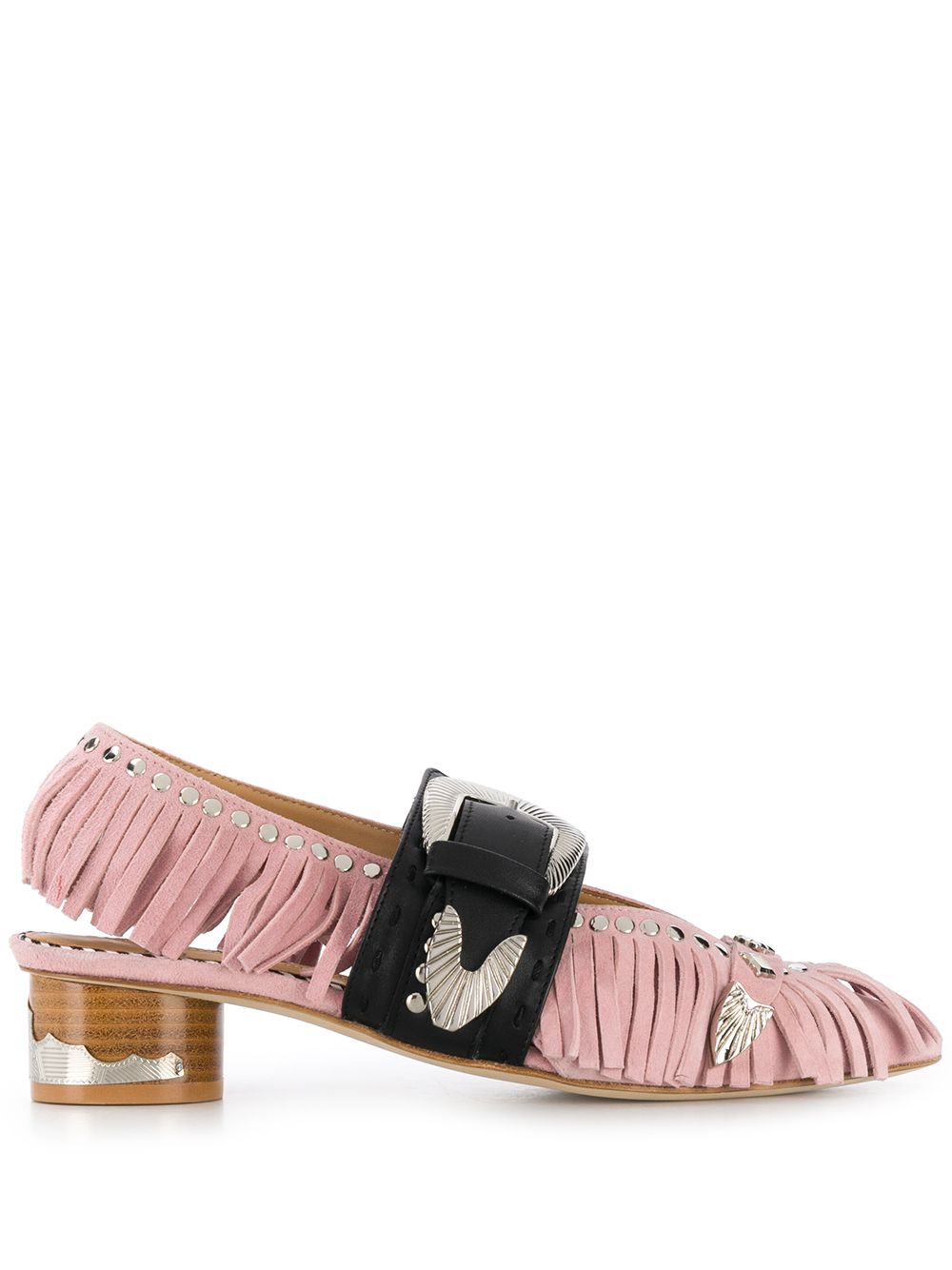 фото Toga pulla fringed 45mm buckled pumps