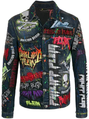 Jeansjacke PP' Verzierte PP' Verzierte 'Rock Jeansjacke Verzierte 'Rock PP' PP' 'Rock Verzierte Jeansjacke 'Rock lcT3F1KJ