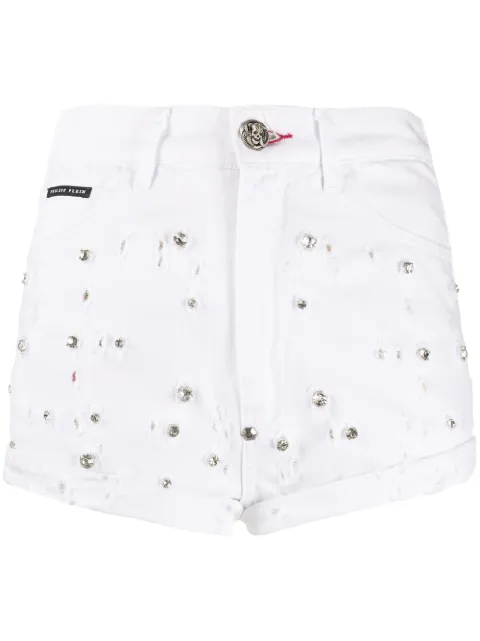 Philipp Plein studded denim shorts