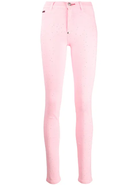 Philipp Plein high-rise crystal-embellished jeggings