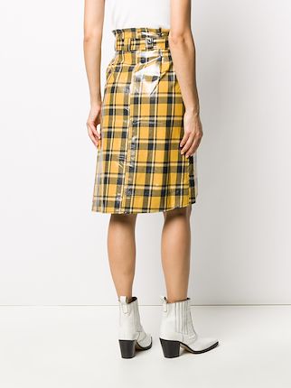 high-waisted check wrap skirt展示图