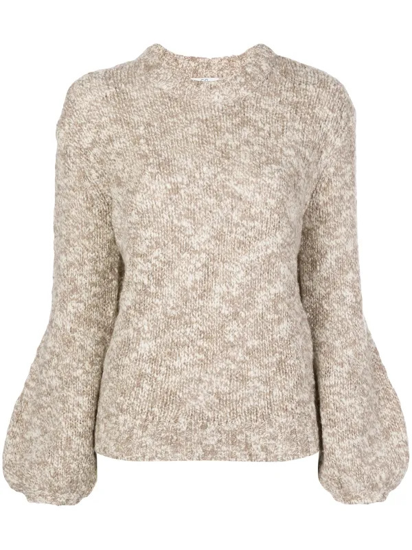 white balloon sleeve jumper