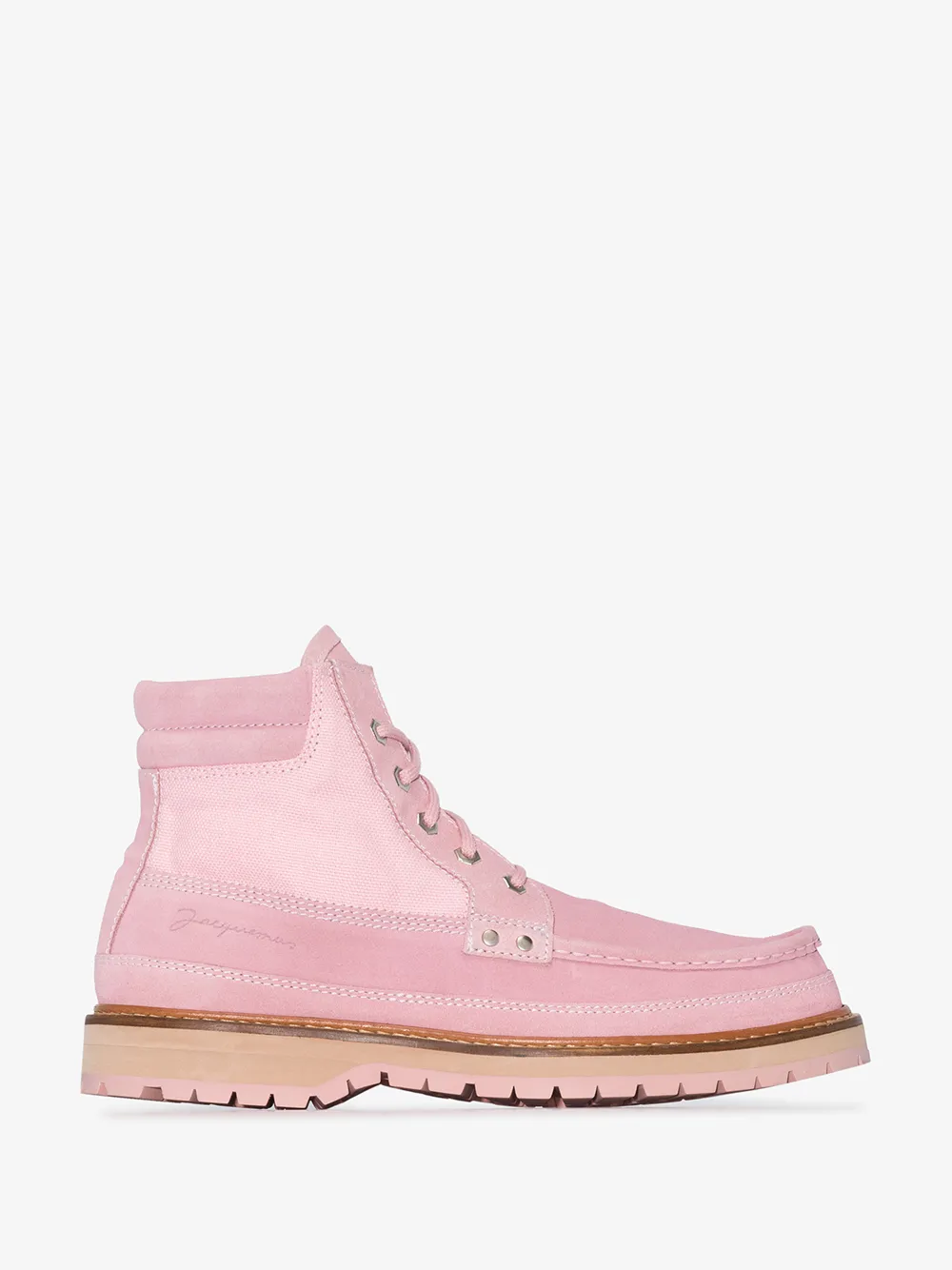 JACQUEMUS PINK LES CHAUSSURES GARRIGUE SUEDE ANKLE BOOTS,205FO052057540014814951