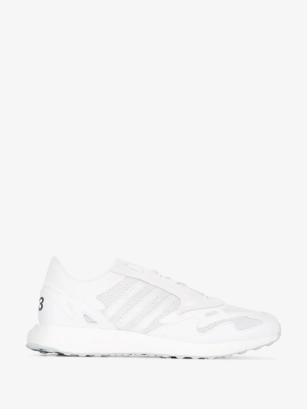 Y-3 Rhisu Run Mesh And Leather Trainers In White
