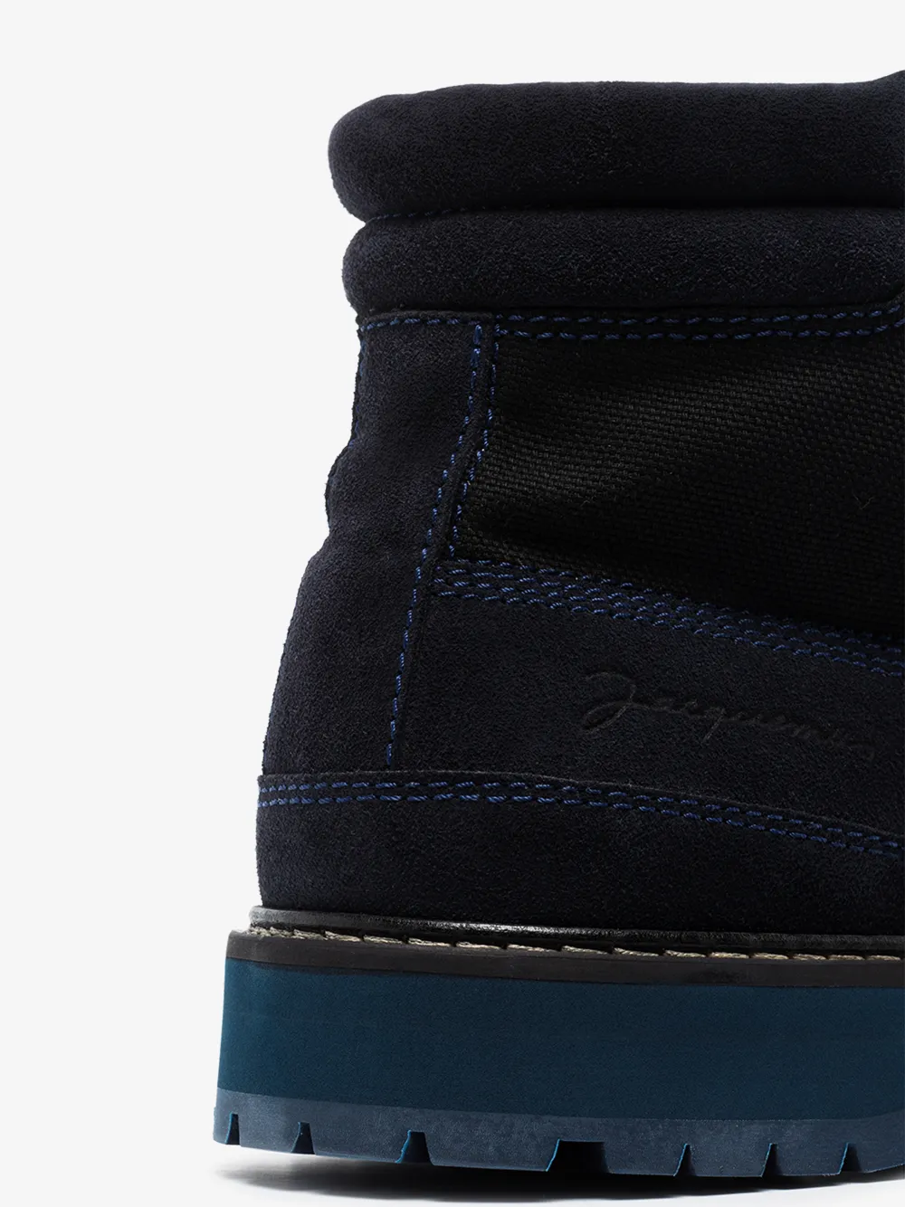 JACQUEMUS BLUE LES CHAUSSURES GARRIGUE SUEDE ANKLE BOOTS,205FO052057539014815278
