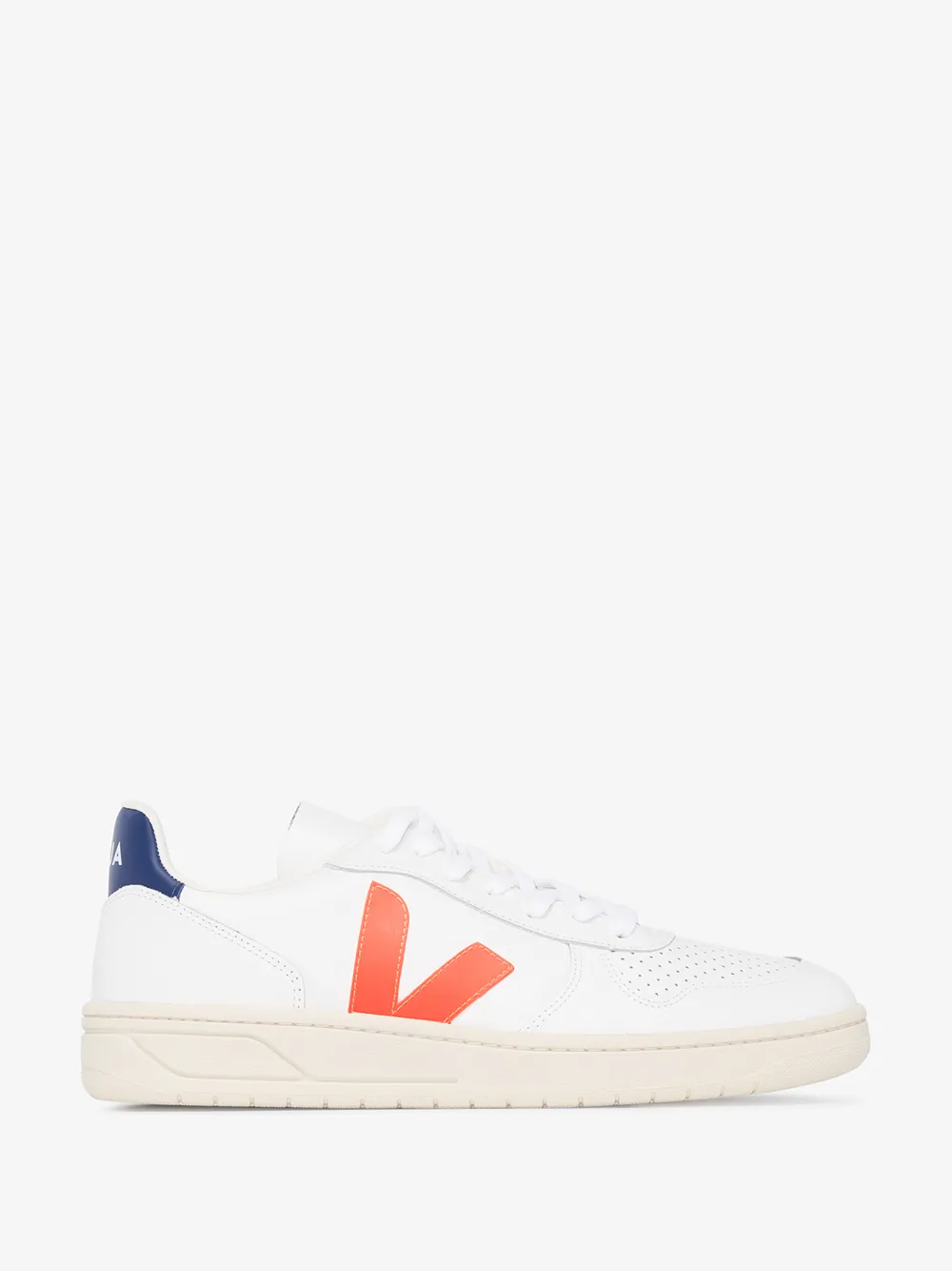 Veja Sneakers V-10 Logo Fluo Bianch In White
