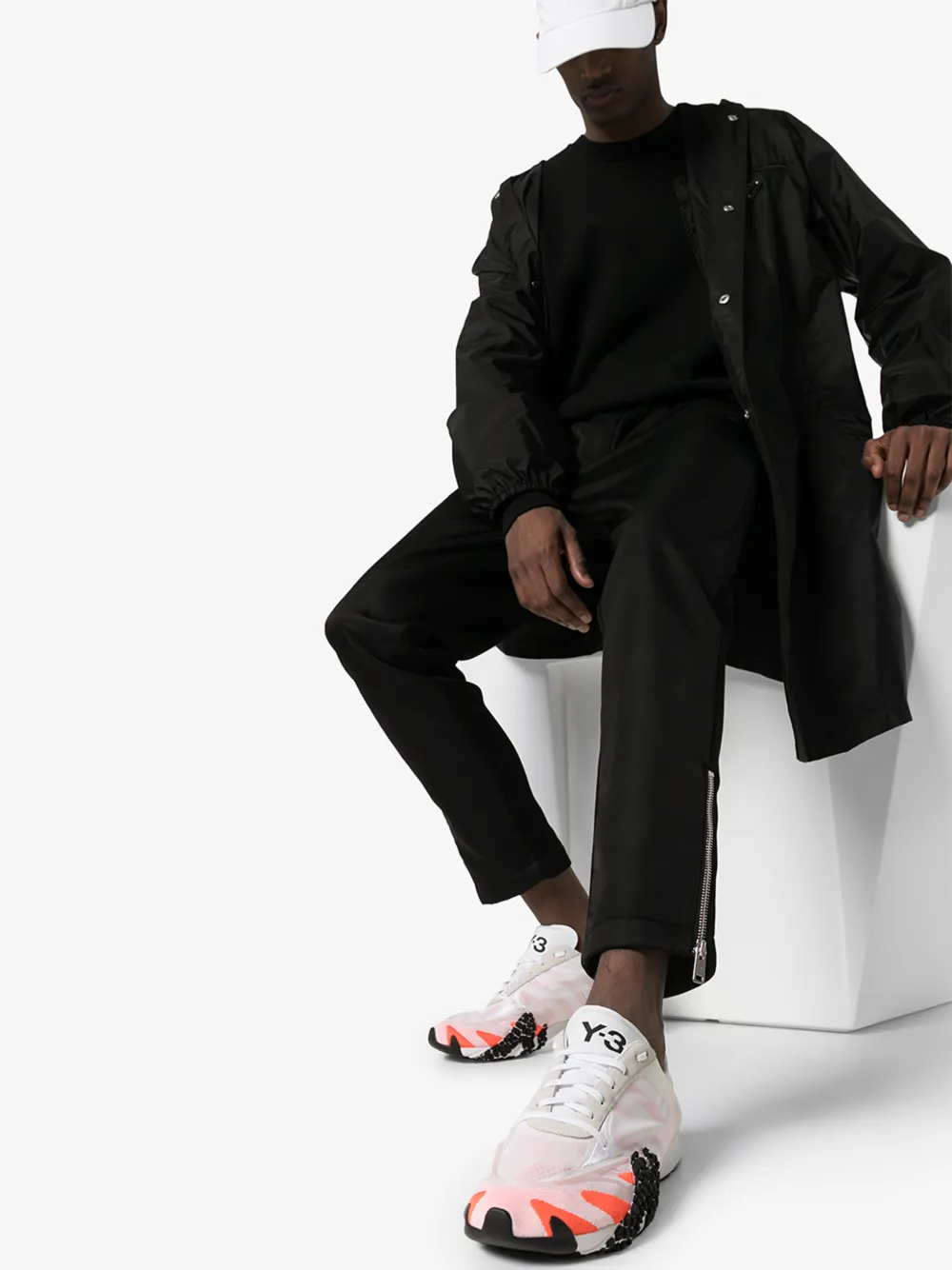 Y-3 WHITE REHITO DUAL LAYER SNEAKERS,EH204714815426