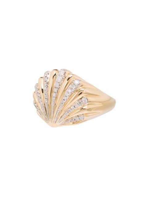 Yvonne Léon 18K黄金钻石贝壳造型戒指