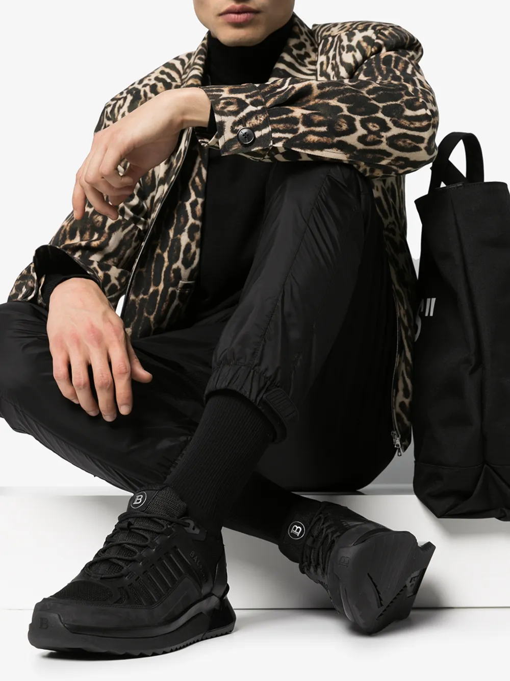 BALMAIN BALMAIN BLACK TRAIL SNEAKERS,TM0C212LMNR14818328