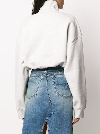 cropped funnel neck logo jumper展示图