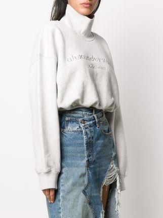 cropped funnel neck logo jumper展示图